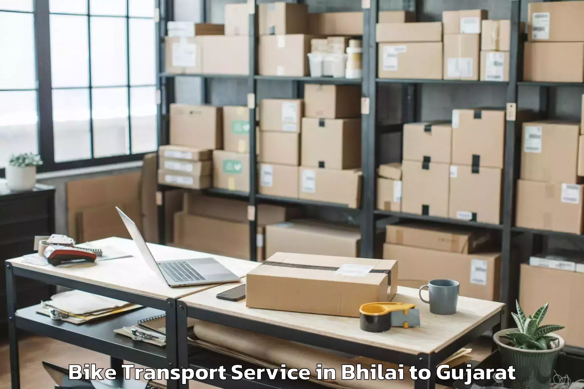 Hassle-Free Bhilai to Vadodara Airport Bdq Bike Transport